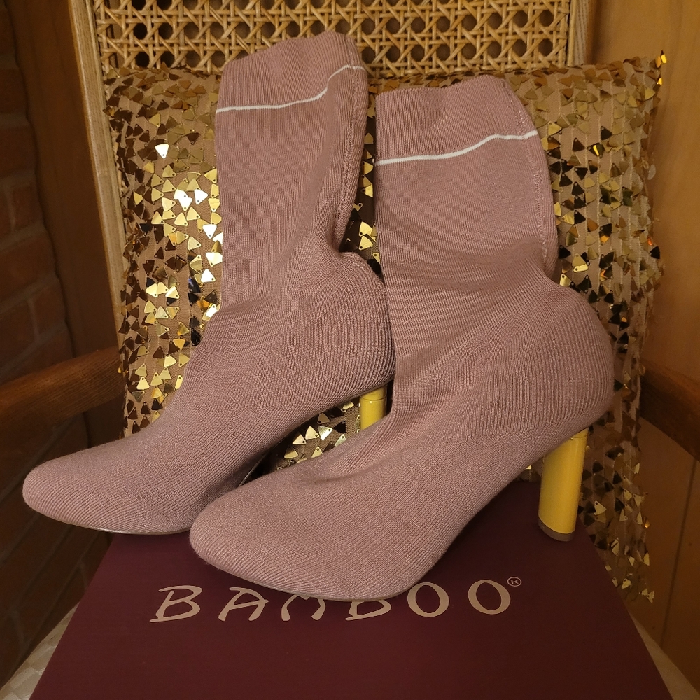 Cape Robbin Dust Rose Colored Knitted Sock Boots